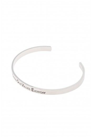 Living our values everyday silver bracelet