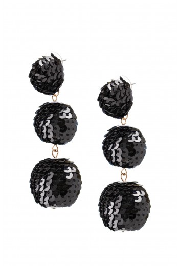 Black sequin bubbles earrings