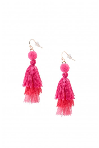 Ladybell pink fringe earrings