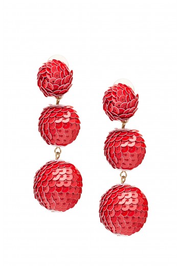 Red sequin bubble earrings