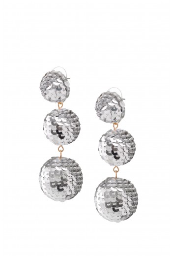 Silver sequin bubbles earrings