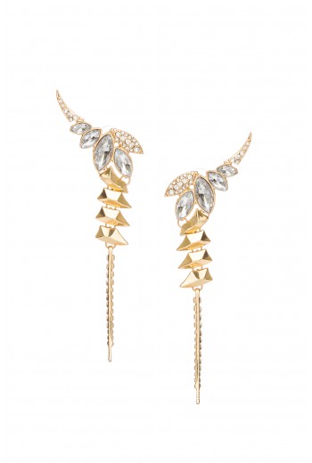 Crystal wing earrings