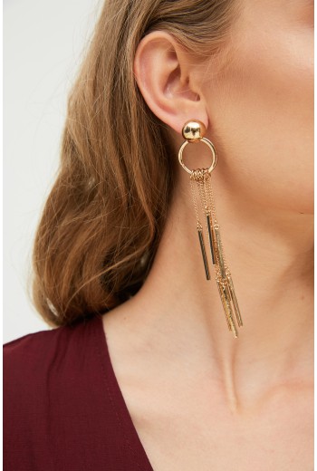 Circle and tassel earrings